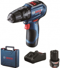 Bosch GSB 12V-30 PŘÍKLEPOVÝ VRTACÍ ŠROUBOVÁK (2x2,0Ah, GAL1240, kufr) 06019G9100